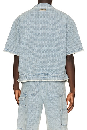 Honor The Gift Vintage Indigo Zip Front Short Sleeve in Blue