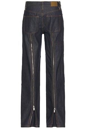 Helmut Lang Zip Carpenter Jean in Blue