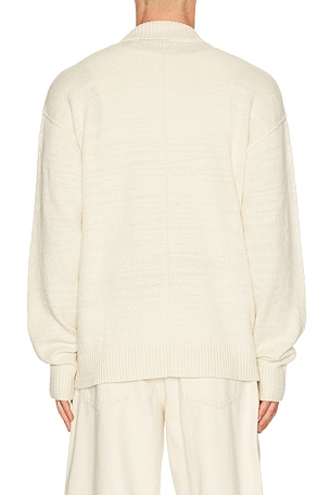 Helmut Lang Slub Wool Shirt in Cream