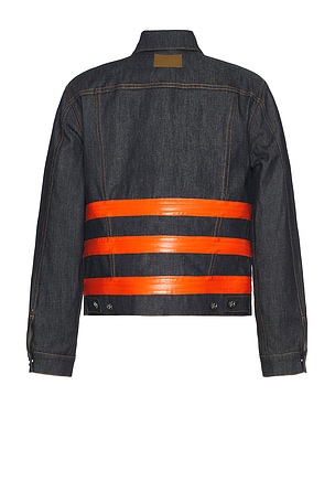 Helmut Lang 3 Zip Trucker Denim Jacket in Undone Indigo in Blue