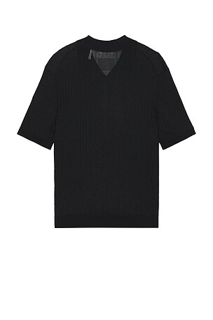 Helmut Lang Pointelle Polo in Black