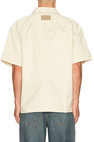 Helmut Lang Short Sleeve Loop Tape Shirt in Cream
