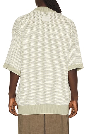 Helmut Lang Bicolor Polo in Olive