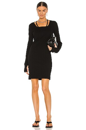 helmut lang rib dress Helmut Lang Rib Bead Dress in Ivory