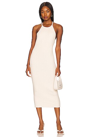 helmut lang rib dress Helmut Lang Rib Bead Dress in Ivory