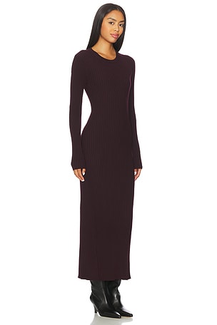 Helmut Lang Open Back Rib Dress in Purple