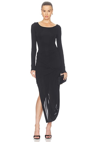 Drape Long Sleeve Dress Helmut Lang