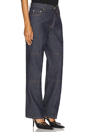 Helmut Lang Zip Carpenter Flare in Blue