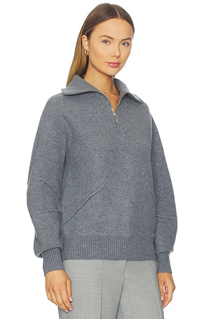 Helmut Lang Boiled Zip Turtleneck in Grey