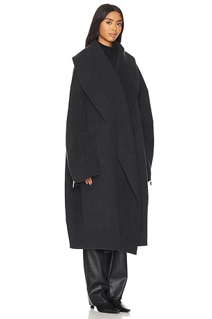 Helmut Lang Apex Cocoon Coat in Charcoal