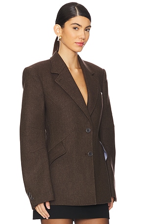 Helmut Lang Apex Sculpted Blazer in Brown