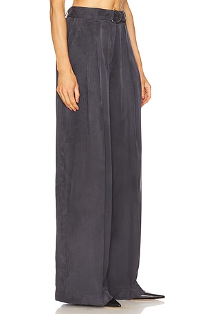 Helmut Lang Wide Double Pleat Trouser in Charcoal