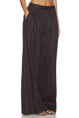 Helmut Lang Wide Double Pleated Trousers in Chocolate. Size 0. Also