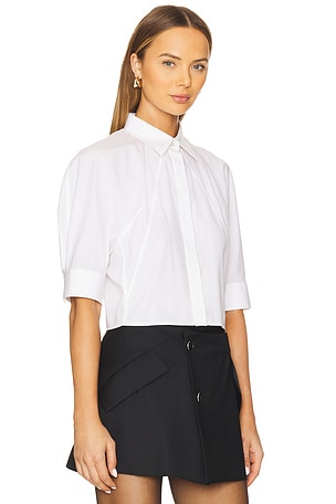 Helmut Lang Short Sleeve Articulated Top in White