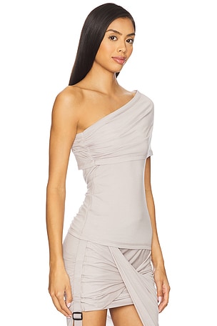 Helmut Lang Asymmetric Protect Top in Light Grey