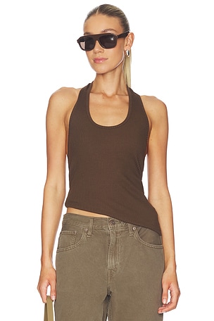 Helmut Lang Halter Strap Tank Top in Brown