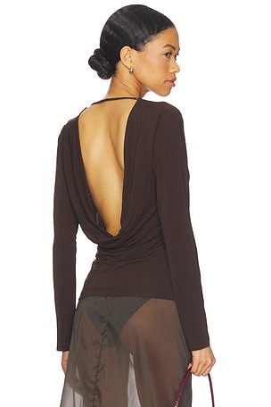 Cowl Back Long Sleeve Top Helmut Lang