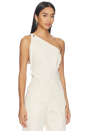 Helmut lang asymmetrical sailor top en color crema