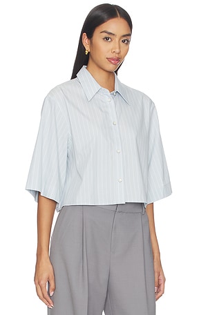Helmut Lang Crop Trench Shirt in Slate. Size S. Also