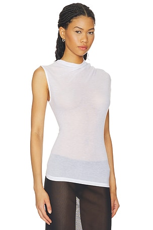 Helmut Lang Sheer Twist Tank in White