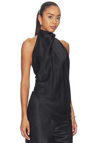 Helmut Lang TOP IMPRIMÉ FOULARD TIE SCARF TOP en Noir