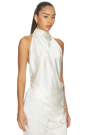 Helmut Lang TOP IMPRIMÉ FOULARD TIE SCARF TOP en Ivoire