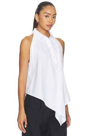 Helmut Lang Collar Scarf Top in White