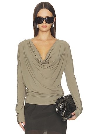 Cowl Long Sleeve Top Helmut Lang