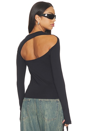 Asymmetrical Cutout Top Helmut Lang