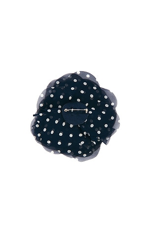 Helsa Silk Flower Pin in Navy