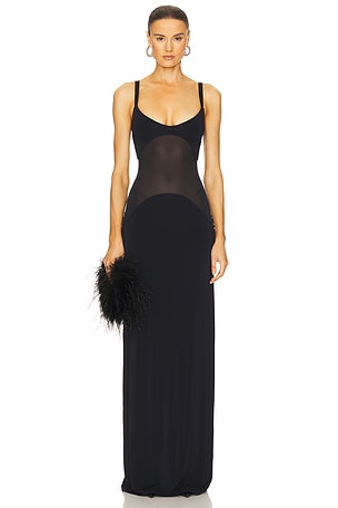 Sheer Knit Curve Maxi Dress Helsa