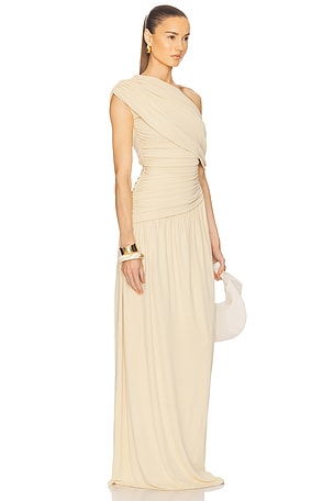 Helsa The Apolla Jersey Dress in Taupe