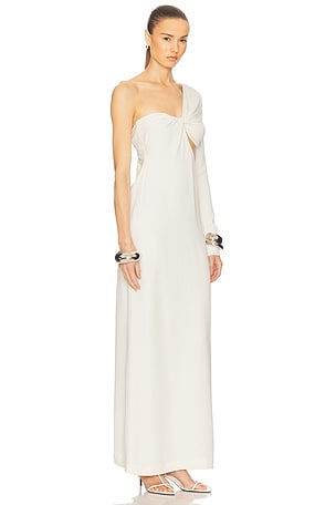 Helsa The Corsico Draped Dress in Cream