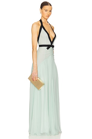 Helsa The Siren Dress in Silk Chiffon in Mint