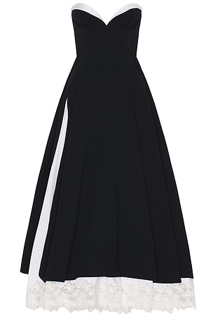 The Finale Midi Dress With Lace & Poplin Helsa
