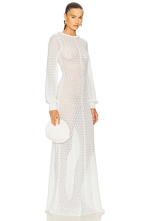 Helsa Angilique Ruffle Gown in Ivory