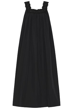 Midi Dress With Lace in Tech Poplin Helsa