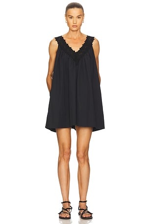Mini Dress With Lace in Tech Poplin Helsa