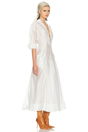 Helsa The Musee Midi Dress in White