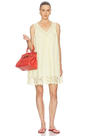 Mini Dress With Lace in Tech Poplin Helsa