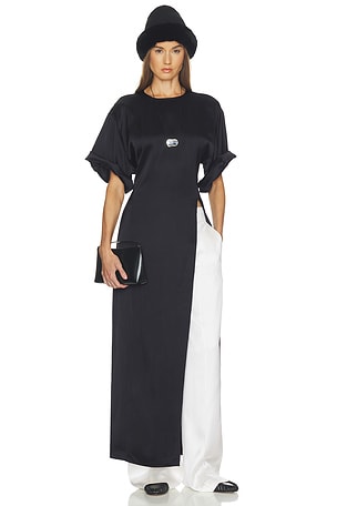 Longline Shirt in Double Face Satin Helsa