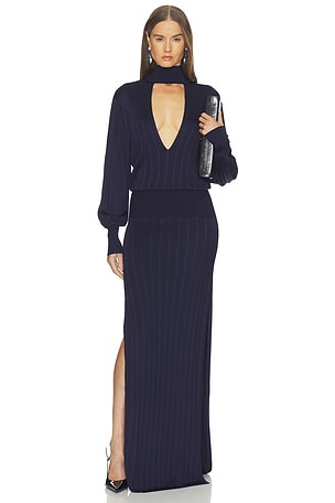 Justyine Mock Neck Knit Gown Helsa