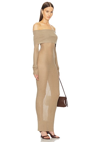 Helsa Justin Maxi Dress in Beige