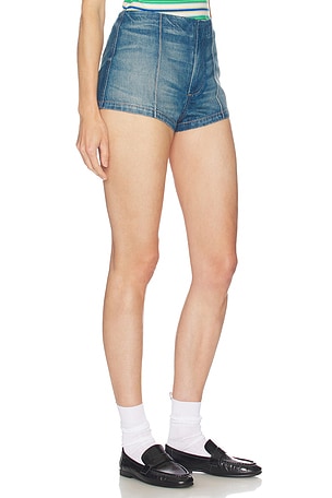Helsa Denim Micro Short in Blue
