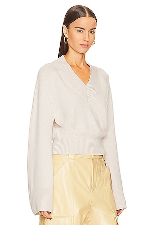 Helsa Talena V Neck Sweater in Neutral