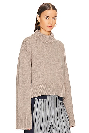 Helsa Pamelia Crew Neck Sweater in Taupe