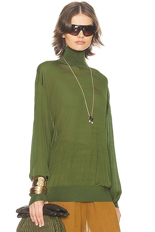 Helsa Madeira Turtleneck in Green