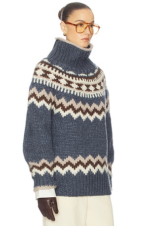 Helsa Asta Fairisle Sweater in Blue
