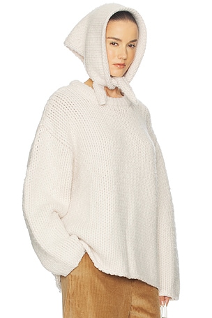 Helsa Kelcey Hand Knit Crewneck in Beige. Size XXS. Also