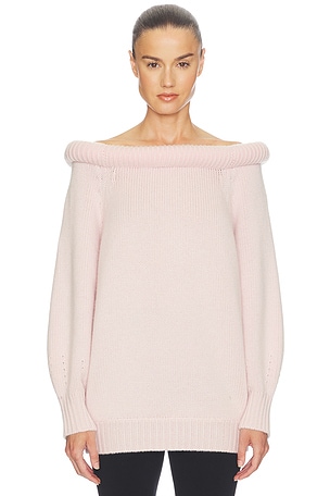 Helsa Cressidia Off Shoulder Sweater in Pink